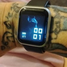 Black Silicone Smart Bracelet GPS Heart Rate Monitor Touch Screen 40mm