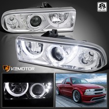 Clear Fits 1998-2004 Chevy S10 Pickup Blazer Led Halo Projector Headlights Lr Clear Fits 1998-2004 Chevy S10 Pickup Blazer Led Halo Projector Headlights Lr