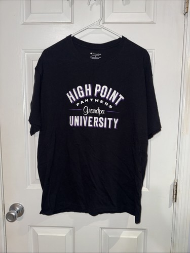 High Point University Panthers HPU Grandpa NCAA Cotton Tee T Shirt Black Large