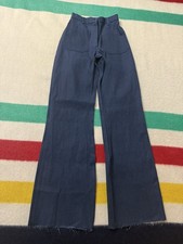 Vintage 80s 1987 Women  s Us Navy USN Flare Denim Jeans 23x33.5 11  Leg Opening