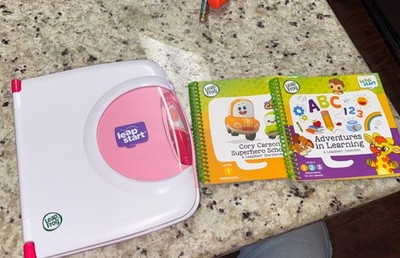 LeapFrog LeapStart 3D Interactive Learning System White/Pink *WORKS* W/ 2 Books