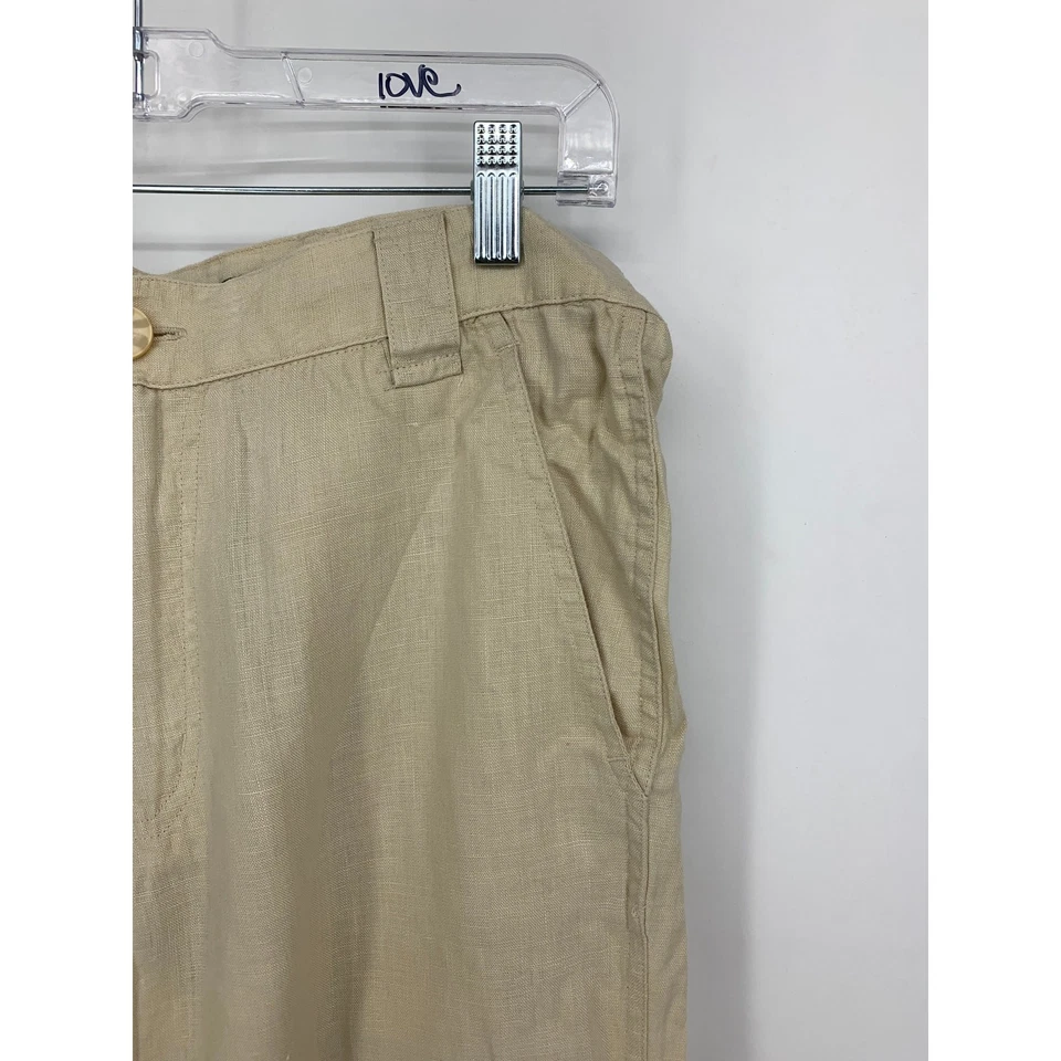 Vintage INC International Concepts Linen Cargo Pants Womens Sz Small Beige - Image 2 of 4