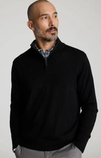 UNTUCKit Sweater Mens XL Navy Belguardo Merino Wool Quarter Zip Knit Pullover