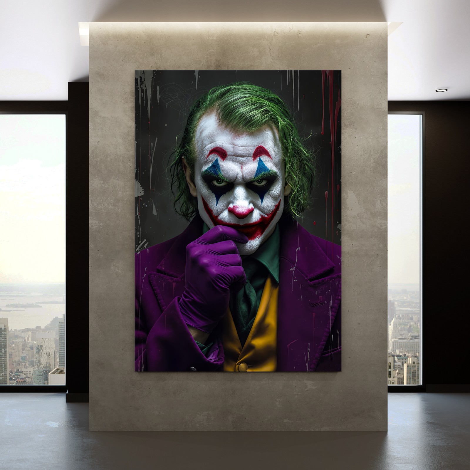 Quadro, arte JOKER in vetro acrilico, tela o poster decorazione parete, PopArt foto 2