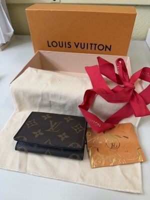 Authentic Louis Vuitton Monogram Envelope Carte de Visite M63801 Card Case Brown