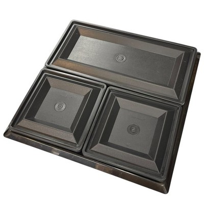 Vintage Tupperware Get Together Buffet Tray Set w 3 Inserts Serving Tray