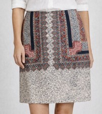 Lucky Brand Boho Casual Multicolor Paisley Pattern Pencil Skirt Size Small