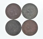 Lot of 4 STRONG Liberty 1889 1881 1889 1881 Indian Head Cent Lot *013