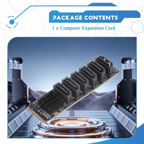 M.2 NVME PCI-E PCIE X4 X8 X16 à 6 Ports 3.0 SATA Adaptateur Carte Riser ASM9817 - Photo 3/7