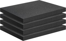 4 PCS Black Foam Padding- 16x12x1 Inch Polyurethane High Density Foam Cuttable B