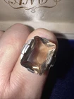 Sterling Silver Smoky Quartz Vintage Cocktail Ring Size V 6.1g Damaged