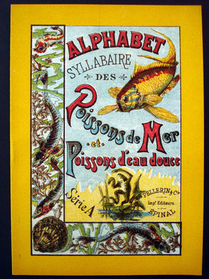 Vintage Book Alphabet Syllabaire des Poissons de Mer et d'Eau Douce Inv1522
