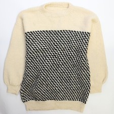 Vintage Abstract Pattern Knit Crewneck Sweater Size XL