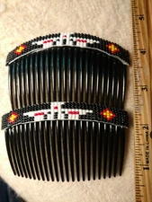Native American Styled Beaded Hair Combs