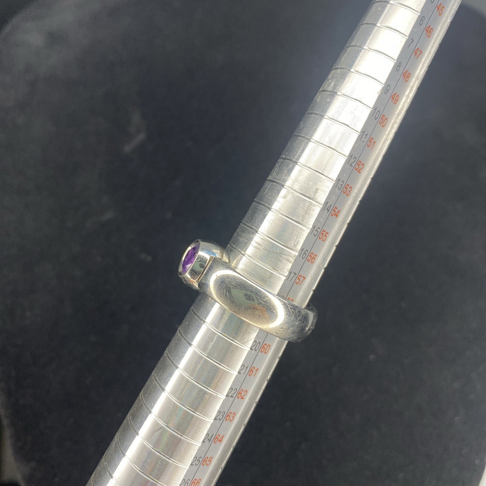 Amethyst and Titanium Ring Solitaire February Gem… - image 10