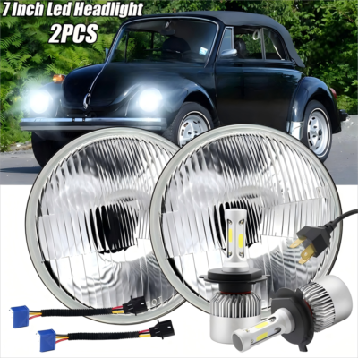 #ad 7quot; inch Round LED Projector Hi Lo Beam Headlights Kit For 1950 1979 Beetle $54.88