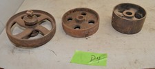 3 industrial pulley wheel hit & miss engine part collectible steampunk tools P4