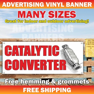 CATALYTIC CONVERTER Advertising Banner Vinyl Mesh Sign Car Auto Service Repair