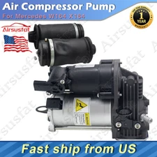 Pair Rear Air Suspension Spring Bag+Air Compressor Pump for Mercedes W164 X164