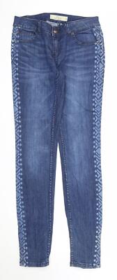 Fishbone Damen Skinny Jeans blau Baumwollmischung Größe W26