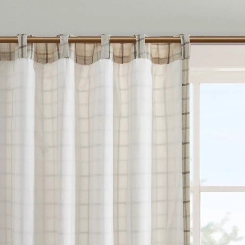 Madison Park Anaheim 50"W x 95" (Pack of 1), Rod Pocket, Natural - Picture 5 of 14