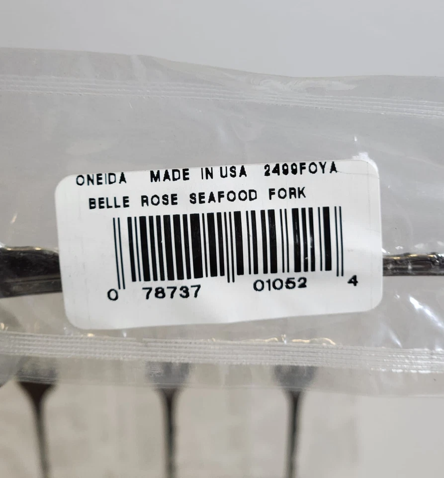 NEW Oneida Community Stainless BELLE ROSE Seafood Forks 6" USA Made Set Of 4 - Image 2 of 4