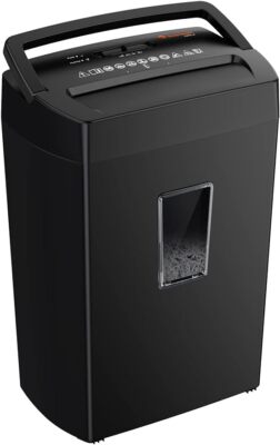 Bonsaii 12-Sheet Cross Cut Paper Shredder Heavy Duty 5.5 Gal Bin for Home Office