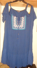 LUXOLOGY  NAVY EMBROIDERED   COLD SHOULDER   DRESS NEW  SZ 18