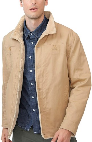 CAMEL Men Fleece Lined Jacket Warm 