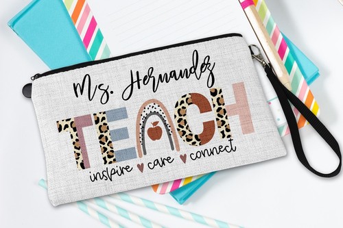 Personalized Teacher Pencil Bag, Teacher Gifts, Makeup Bag, Teacher Supplies - Picture 2 of 5