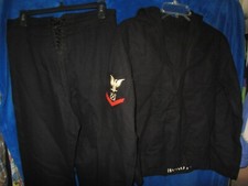 vtg WWII USN US NAVY Blue Wool Sailor Uniform Jumper Top 38  Pants 30 x 31