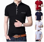 Men's Grandad Shirts Polo Shirt Short Sleeve Mandarin Collar Slim Fit Pique PL08