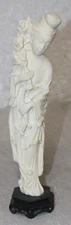 Vintage Norleans Hand Made Italy Chinoiserie 13" Figurine WOMAN Ivory Resin