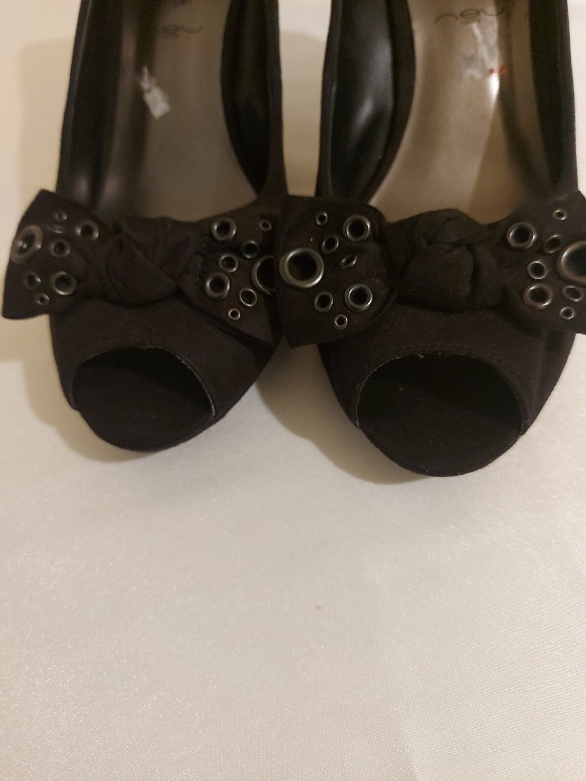 New Look Ladies Black High Heel Platform Open Toe Shoes Size Uk 6 EU 39