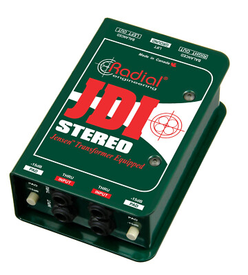 Radial Engineering JDI Stereo Passive DI Box for Acoustic Guitar Bass Keyboards