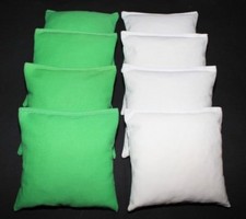 ALL WEATHER CORNHOLE BEAN BAGS Lime White Resin Filled WATERPROOF