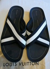 Louis Vuitton LV Sandals/flip flops/ sliders/strap over MENS navy blue and white