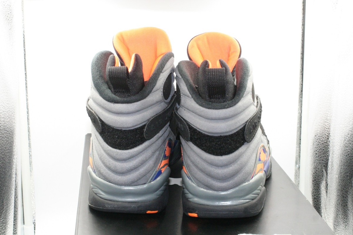 Air Jordan Retro 8 Sz 10.5 Suns Black Royal Blue Citrus Orange