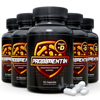 Probimentin - Advanced Probiotic Strains Blend and Vitamin D - 5 bottles