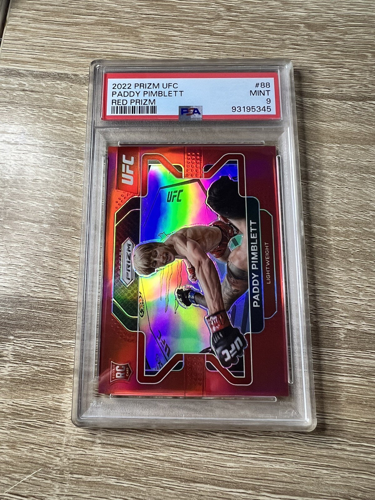 2022 Prizm UFC #88 Paddy Pimblett Red Prizm PSA 9 RC SP Rookie /299