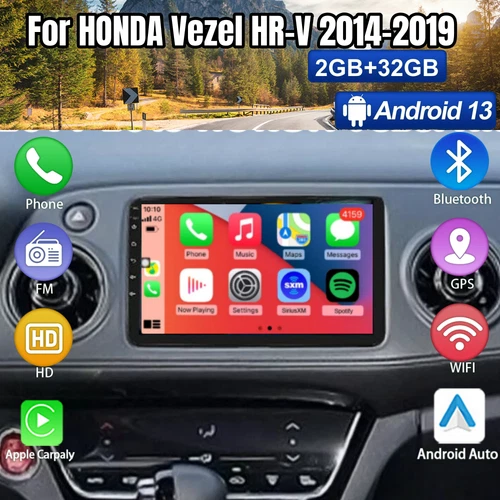 Carplay Car Radio Stereo GPS Navi For HONDA Vezel HR-V 2014-19 Android 13 2+32GB - Picture 4 of 19