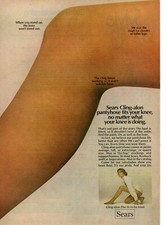 Vintage advertising print ad Fashion SEARS Cling-alon pantyhose fits your knee
