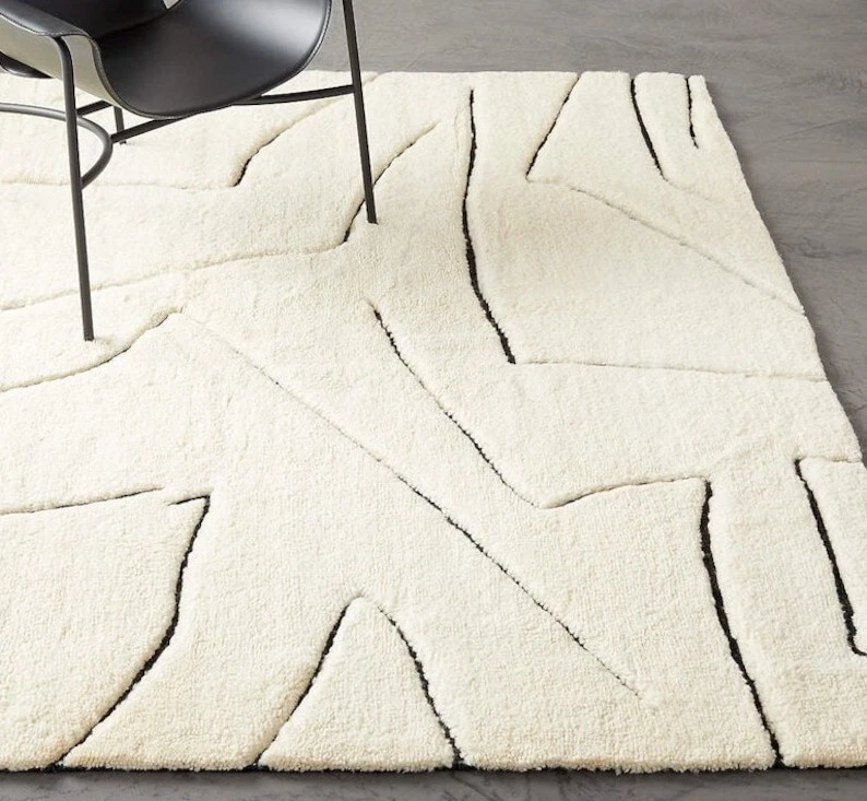 Nuevas alfombras hechas a mano diseño moderno alfombra acolchada a mano cubierta de piso alfombra decoración del hogar Foto 3 de 4