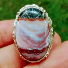 vintage biker ring Multicolour agate garut 8 rare antique jewelery gemstone
