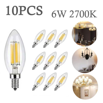 10PCS E14 LED GlühLampe 6 Watt Leuchtmittel Birne 1000LM Ersatz 60W Kaltweiß