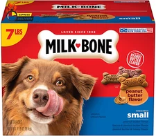 Peanut Butter Flavor Dog Treats, Small Biscuits, 7 Pounds