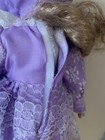Unbranded Porcelain Collectible Doll with Stand Purple Dress and Bonnet — photo 6