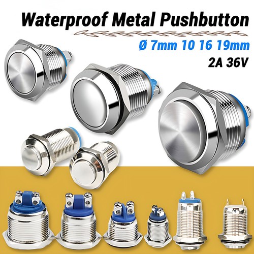 SmartSwitch 12V/24V 18mm IP67 Steel LED Illuminated ON/OFF POWER Button ...