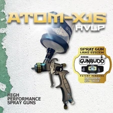Atom Mini X16 HVLP Professional Spray Gun Cars Paint With FREE GUNBUDD LIGHTING!