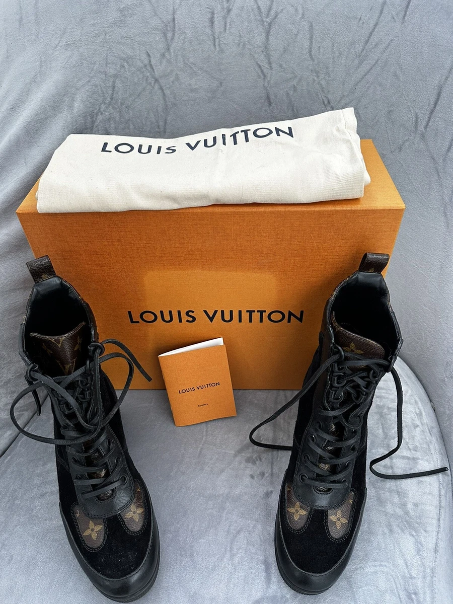 LOUIS VUITTON Laureate Platform Desert Boot Suede Leather Size 39